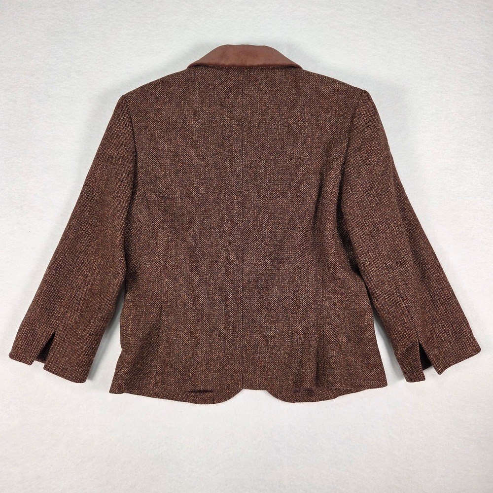 Vintage Brooks Brothers Skirt Suit Womens 10/8 Brown Wool Tweed Velvet Trim Vtg - Picture 6 of 13